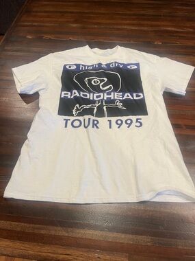 Radiohead 'High & Dry' Tour 1995 White Graphic Tee